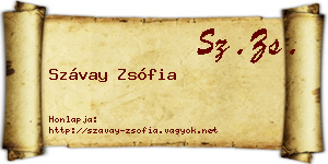 Szávay Zsófia névjegykártya